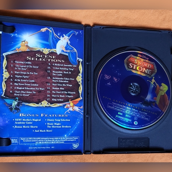 The Sword in the Stone 45th anniversary edition DVD movie EUC - Picture 4 of 4